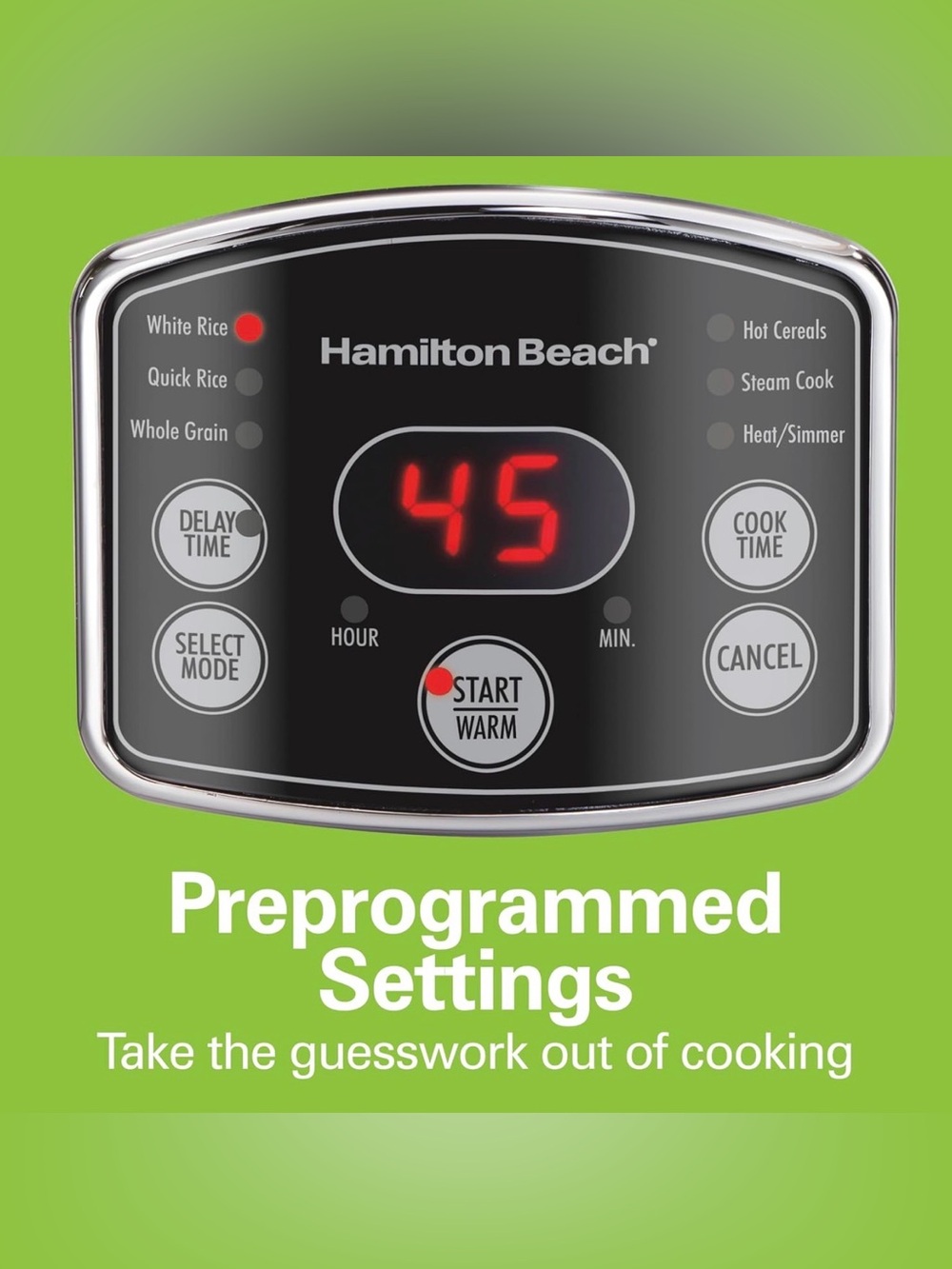 Hamilton Beach Digital Rice Cooker with Steamer Basket Stainless Steel - Picture 12 of 16